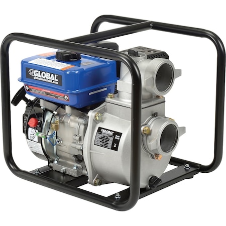 Global Industrial 7HP Portable Gasoline Water Pump, 3 Intake/Outlet 761203